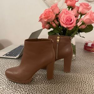 Brown leather michael kors booties